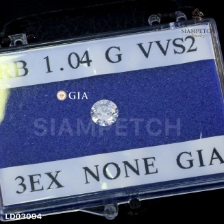 เพชรแท้ Round Shape 1.04 กะรัต สี 97 ใบเซอร์ GIA LD03094