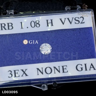 เพชรแท้ Round Shape 1.08 กะรัต สี 96 ใบเซอร์ GIA LD03095