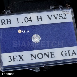 เพชรแท้ Round Shape 1.04 กะรัต สี 96 ใบเซอร์ GIA LD03096