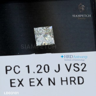 เพชรแท้ PRINCESS CUT 1.20 กะรัต สี 94 ใบเซอร์  GIA LD03101