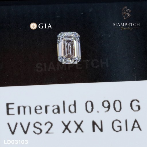 เพชรแท้ EMERALD CUT 0.90 กะรัต สี 97 ใบเซอร์ GIA LD03103 เพชรแท้ EMERALD CUT 0.90 กะรัต สี 97 ใบเซอร์ GIA LD03103
