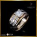 แหวนเพชร Princess cut 1.52 กะรัต สี 94 ใบซอร์ GIA ตัวเรือนทองพิ้งค์โกลด์ 18K RI06152