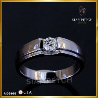 แหวนเพชรชาย 0.34 กะรัต สี 100 ใบเซอร์ GIA RI06165