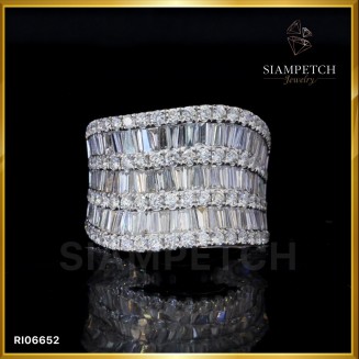 แหวนเพชรแท้หน้ากว้าง 2.95 กะรัต สี 100 RI06652