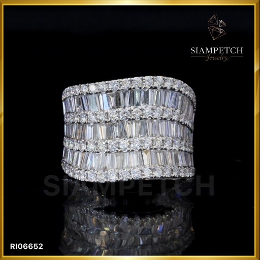 แหวนเพชรแท้หน้ากว้าง 2.95 กะรัต สี 100 RI06652