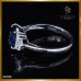 แหวนไพลิน ซีลอนเผาเก่า 2.39 กะรัต ประดับเพชร สี99  ตัวเรือนทองคำขาว 18K RI06659