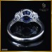 แหวนไพลิน ซีลอนเผาเก่า 2.39 กะรัต ประดับเพชร สี99  ตัวเรือนทองคำขาว 18K RI06659