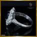 แหวนไพลินแท้ ล้อมเพชร สี100  ตัวเรือนทองคำขาว 18K RI06660