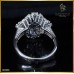 แหวนไพลินแท้ ล้อมเพชร สี100  ตัวเรือนทองคำขาว 18K RI06660