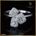 แหวนเพชรแท้ เพชรเอมเมอรัลคัท ล้อมเพชร สี98 ตัวเรือนทองคำขาว 18K RI06662