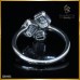 แหวนเพชรแท้ เพชรเอมเมอรัลคัท ล้อมเพชร สี98 ตัวเรือนทองคำขาว 18K RI06662