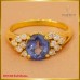 แหวนไพลิน ประดับเพชรแท้ ฝังบนตัวเรือนทอง 18K SE01450