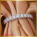 แหวนแถวเพชแท้ ดีไซน์เพชรครึ่งวงฝังบนตัวเรือนทองคำขาว 18K SE01487