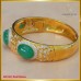 กำไลหยก ล้อมประดับเพชรแท้  สี98 ตัวเรือนทอง18K SE01541