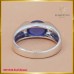 แหวนไพลินพม่า สตาร์ ฝังบนตัวเรือนทองคำขาว 18K SE01548