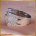 แหวนเพชร สี99 ทรงหน้ากว้าง บนตัวเรือนทองคำขาว 18K SE01585