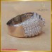 แหวนเพชร สี100 ทรงหน้ากว้าง บนตัวเรือนทองคำขาว 18K SE01588