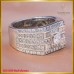 แหวนเพชร สี99 ทรงหน้ากว้าง บนตัวเรือนทองคำขาว 18K SE01589