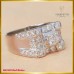 แหวนเพชรแท้ ดีไซน์ หน้ากว้าง เพชรสี100 ฝังบน ตัวเรือนทองคำขาว 18K SE01602
