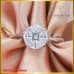 แหวนเพชรแท้ ประกบ สี100 ฝังบนตัวเรือนทองคำขาว 18K SE01610