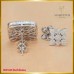 ต่างหูเพชรแท้  2in1 ดีไซน์ทรงหน้ากว้าง ฝังตัวเรือนทองคำขาว 18K SE01645