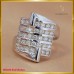 แหวนเพชแท้ สี94 เพชรแถว ทรงหน้ากว้าง ฝังบนตัวเรือนทองคำขาว18K SE0269
