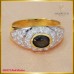 แหวนเพชรแท้ สี98 ฝังพลอยสีดำ ฝังตัวเรือนทอง18K SE0273