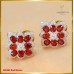 ต่างหูเพชรแท้ สี100 ประดับทับทิม (Tanzania) ฝังตัวเรือนทอง18K SE0365