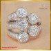 แหวนเพชรแท้ ดีไซน์ฝังสอดหน้ากว้าง ฝังบน ตัวเรือนทองคำขาว 18K SE0392