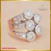 แหวนเพชรแท้ ดีไซน์ฝังสอดหน้ากว้าง ฝังบน ตัวเรือนทองคำขาว 18K SE0392
