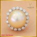 แหวนมุก ล้อมเพชร สี 97 ฝังตัวเรือนทอง18K SE0611