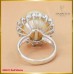 แหวนมุก ล้อมเพชร สี 97 ฝังตัวเรือนทอง18K SE0611