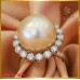 แหวนมุก ล้อมเพชรแท้ สี97 ฝังบนตัวเรือนทอง 18K SE0612