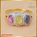 แหวนเพชรแท้ สี99 ฝังพลอยเนื้ออ่อน 3สี สุดน่ารัก ตัวเรือนทอง10K SE0677
