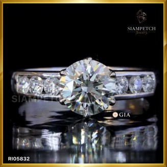 แหวนหมั้นเพชรแท้ 1.23 กะรัต สี 93 Triple Excellent ใบเซอร์ GIA RI05832