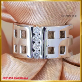 แหวนเพชรแท้ ดีไซน์ หน้ากว้างสุดคุ้ม SE01451