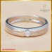 แหวนเพชรแท้ สุดเรียบ ฝังบนตัวเรือน ทองคำขาว 18K SE01492