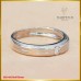 แหวนเพชรแท้ สุดเรียบ ฝังบนตัวเรือน ทองคำขาว 18K SE01492